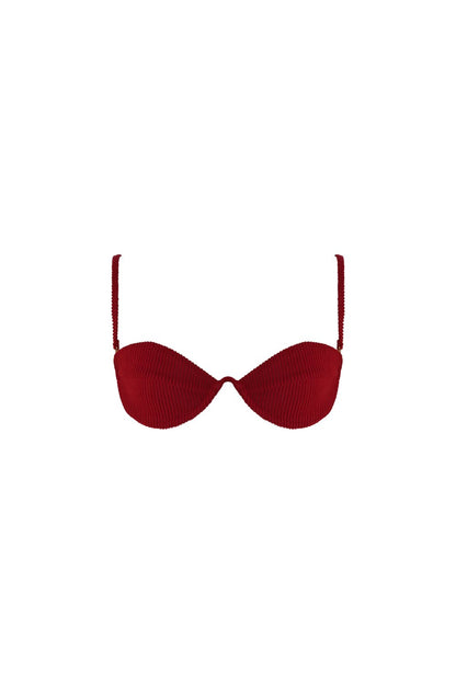 Jane Balconette Bra Top - Corduroy Red